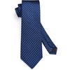 image:imageHISDERN Plaid Checkered Tie Handkerchief Woven Classic Formal Mens Necktie amp Pocket Square SetC4blue Navy