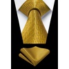 image:imageHISDERN Plaid Checkered Tie Handkerchief Woven Classic Formal Mens Necktie amp Pocket Square SetC5gold