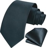 image:imageHISDERN Plaid Checkered Tie Handkerchief Woven Classic Formal Mens Necktie amp Pocket Square SetC5grey