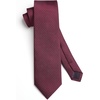 image:imageHISDERN Plaid Checkered Tie Handkerchief Woven Classic Formal Mens Necktie amp Pocket Square SetC5maroon