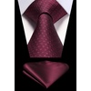 image:imageHISDERN Plaid Checkered Tie Handkerchief Woven Classic Formal Mens Necktie amp Pocket Square SetC5maroon