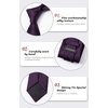 image:imageHISDERN Plaid Checkered Tie Handkerchief Woven Classic Formal Mens Necktie amp Pocket Square SetC5purple Plum