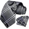 image:imageHISDERN Plaid Checkered Tie Handkerchief Woven Classic Formal Mens Necktie amp Pocket Square SetC7black