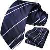 image:imageHISDERN Plaid Checkered Tie Handkerchief Woven Classic Formal Mens Necktie amp Pocket Square SetC7blue
