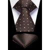 image:imageHISDERN Plaid Checkered Tie Handkerchief Woven Classic Formal Mens Necktie amp Pocket Square SetD1brown Plaid