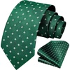 image:imageHISDERN Plaid Checkered Tie Handkerchief Woven Classic Formal Mens Necktie amp Pocket Square SetD1green Plaid