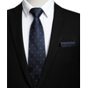 image:imageHISDERN Plaid Checkered Tie Handkerchief Woven Classic Formal Mens Necktie amp Pocket Square SetD1navy Blue