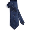 image:imageHISDERN Plaid Checkered Tie Handkerchief Woven Classic Formal Mens Necktie amp Pocket Square SetD1navy Blue