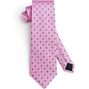 image:imageHISDERN Plaid Checkered Tie Handkerchief Woven Classic Formal Mens Necktie amp Pocket Square SetD1pink