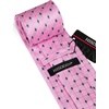 image:imageHISDERN Plaid Checkered Tie Handkerchief Woven Classic Formal Mens Necktie amp Pocket Square SetD1pink
