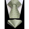 image:imageHISDERN Plaid Checkered Tie Handkerchief Woven Classic Formal Mens Necktie amp Pocket Square SetD3sage Green