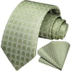 image:imageHISDERN Plaid Checkered Tie Handkerchief Woven Classic Formal Mens Necktie amp Pocket Square SetD3sage Green