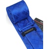 image:imageHISDERN Plaid Checkered Tie Handkerchief Woven Classic Formal Mens Necktie amp Pocket Square SetE1cobalt Blue