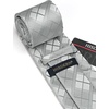 image:imageHISDERN Plaid Checkered Tie Handkerchief Woven Classic Formal Mens Necktie amp Pocket Square SetE1silver