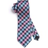 image:imageHISDERN Plaid Checkered Tie Handkerchief Woven Classic Formal Mens Necktie amp Pocket Square SetE2pink
