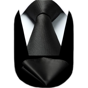 image:imageHISDERN Plaid Checkered Tie Handkerchief Woven Classic Formal Mens Necktie amp Pocket Square SetC2black