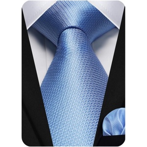 image:imageHISDERN Plaid Checkered Tie Handkerchief Woven Classic Formal Mens Necktie amp Pocket Square SetC2blue