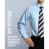 image:imageHISDERN Blue Dress Shirt for Men Long Sleeve with Matching Bow Tie and Handkerchief Set Classic