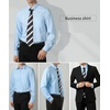 image:imageHISDERN Blue Dress Shirt for Men Long Sleeve with Matching Bow Tie and Handkerchief Set Classic