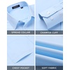 image:imageHISDERN Blue Dress Shirt for Men Long Sleeve with Matching Bow Tie and Handkerchief Set Classic