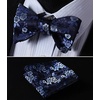 image:imageHISDERN Bow Tie and Suspenders for Men Blue Floral amp Green Paisley Suspender Bowtie Set Adjustable Strong 6 Clips for Wedding Party