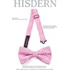 image:imageHISDERN Bow Ties for Men Pretied Bow Tie Set Paisley Classic Bowties and Pocket Square Cufflinks Set for Wedding Party0pink