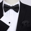 image:imageHISDERN Bow Ties for Men Pretied Bow Tie Set Paisley Classic Bowties and Pocket Square Cufflinks Set for Wedding Party1black