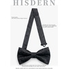 image:imageHISDERN Bow Ties for Men Pretied Bow Tie Set Paisley Classic Bowties and Pocket Square Cufflinks Set for Wedding Party1black2