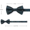 image:imageHISDERN Bow Ties for Men Pretied Bow Tie Set Paisley Classic Bowties and Pocket Square Cufflinks Set for Wedding Party1dark Blue
