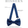 image:imageHISDERN Bow Ties for Men Pretied Bow Tie Set Paisley Classic Bowties and Pocket Square Cufflinks Set for Wedding Party1navy Blue2