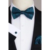 image:imageHISDERN Bow Ties for Men Pretied Bow Tie Set Paisley Classic Bowties and Pocket Square Cufflinks Set for Wedding Party1navyTeal