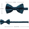 image:imageHISDERN Bow Ties for Men Pretied Bow Tie Set Paisley Classic Bowties and Pocket Square Cufflinks Set for Wedding Party1navyTeal