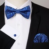 image:imageHISDERN Bow Ties for Men Pretied Bow Tie Set Paisley Classic Bowties and Pocket Square Cufflinks Set for Wedding Party1royal Blue