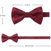 image:imageHISDERN Bow Ties for Men Pretied Bow Tie Set Paisley Classic Bowties and Pocket Square Cufflinks Set for Wedding Party2burgundy