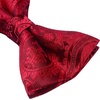image:imageHISDERN Bow Ties for Men Pretied Bow Tie Set Paisley Classic Bowties and Pocket Square Cufflinks Set for Wedding Party2red
