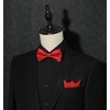 image:imageHISDERN Bow Ties for Men Pretied Bow Tie Set Paisley Classic Bowties and Pocket Square Cufflinks Set for Wedding Party2red2
