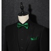 image:imageHISDERN Bow Ties for Men Pretied Bow Tie Set Paisley Classic Bowties and Pocket Square Cufflinks Set for Wedding Party3green