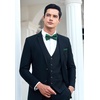 image:imageHISDERN Bow Ties for Men Pretied Bow Tie Set Paisley Classic Bowties and Pocket Square Cufflinks Set for Wedding Party3green2