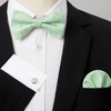 image:imageHISDERN Bow Ties for Men Pretied Bow Tie Set Paisley Classic Bowties and Pocket Square Cufflinks Set for Wedding Party3green3