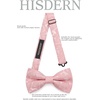 image:imageHISDERN Bow Ties for Men Pretied Bow Tie Set Paisley Classic Bowties and Pocket Square Cufflinks Set for Wedding Party4pink4