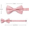 image:imageHISDERN Bow Ties for Men Pretied Bow Tie Set Paisley Classic Bowties and Pocket Square Cufflinks Set for Wedding Party4pink4