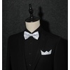 image:imageHISDERN Bow Ties for Men Pretied Bow Tie Set Paisley Classic Bowties and Pocket Square Cufflinks Set for Wedding Party4silver