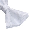 image:imageHISDERN Bow Ties for Men Pretied Bow Tie Set Paisley Classic Bowties and Pocket Square Cufflinks Set for Wedding Party4white