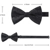 image:imageHISDERN Bow Ties for Men Pretied Bow Tie Set Paisley Classic Bowties and Pocket Square Cufflinks Set for Wedding Party4yellow