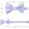image:imageHISDERN Bow Ties for Men Pretied Bow Tie Set Paisley Classic Bowties and Pocket Square Cufflinks Set for Wedding PartyLavender