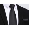 image:imageHISDERN Mens Black Necktie Handkerchief Elegant Blush Silk ties and Pocket Square Set Classic Black Bow Tie for Wedding Party