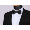 image:imageHISDERN Mens Black Necktie Handkerchief Elegant Blush Silk ties and Pocket Square Set Classic Black Bow Tie for Wedding Party
