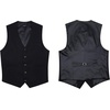 image:imageHISDERN Mens Black Suit Ves amp Red Self Tie Bow Ties Pocket Square Formal Business Wedding Vest and Bowtie
