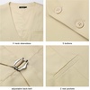 image:imageHISDERN Mens Champagne Suit Vest and Bow Tie with Pocket Square Formal Solid Color Vest Bowties for Suit or Tuxedo Grooms Wedding