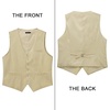 image:imageHISDERN Mens Champagne Suit Vest and Bow Tie with Pocket Square Formal Solid Color Vest Bowties for Suit or Tuxedo Grooms Wedding